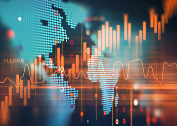 Abstract collage of financial charts