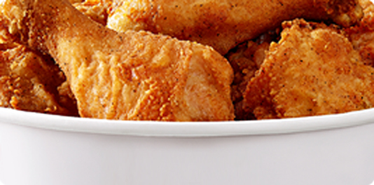 Picture of a close-up of KFC Original Recipe chicken
