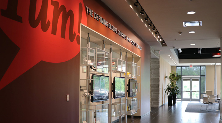Photo of the lobby of a Yum! office