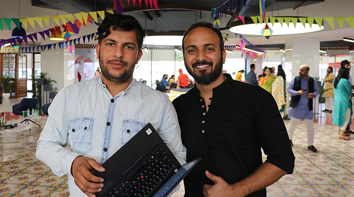 Tech associates at conference